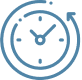 Clock icon with circular arrow.